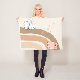 Manta Polar Fleece Fleece Blanket Gato Adorable
