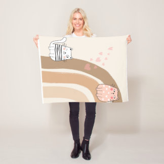 Manta Polar Fleece Fleece Blanket Gato Adorable