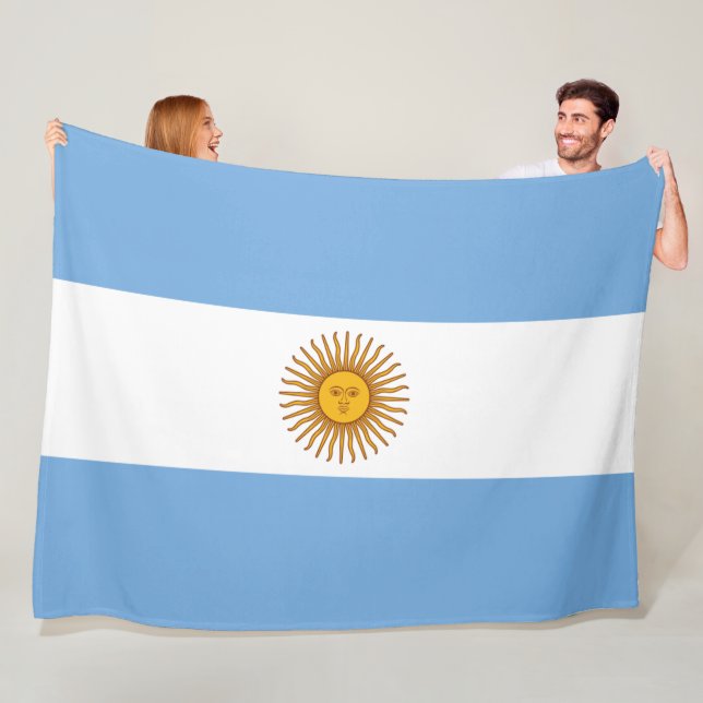 Manta Polar Fleece fútbol argentino con bandera argentina (In situ)