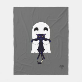 Manta Polar Fleece ghost feliz y negro brillante