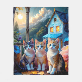 Manta Polar Fleece Kittens to cuddle Cuddle With Blanket