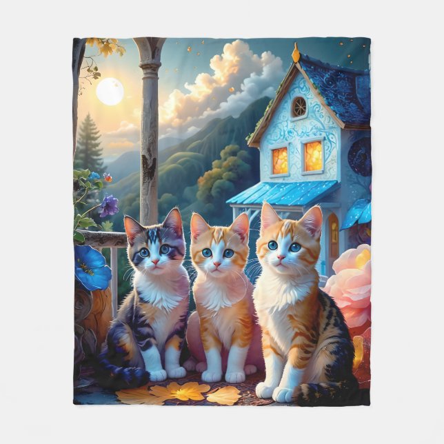 Manta Polar Fleece Kittens to cuddle Cuddle With Blanket (Anverso)