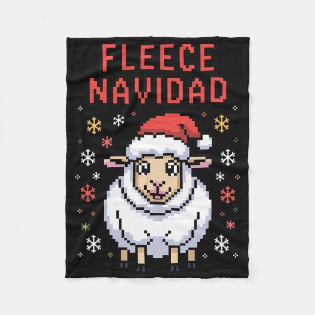 Manta Polar Fleece Navidad Brilla de Navidades divertidos (Anverso)