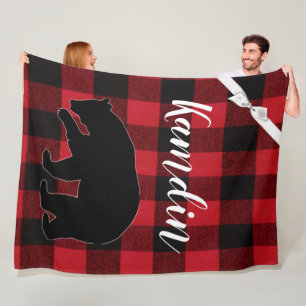 Manta Polar Fleece personalizada arroja oso rojo de escúfalo