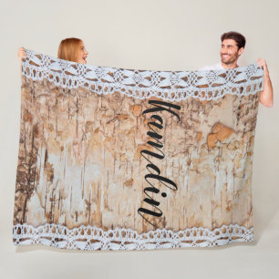 Manta Polar Fleece Personalizada Tira el cordón de la madera d