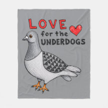 Fleecedecke "Love For The Underdogs" mit Taube