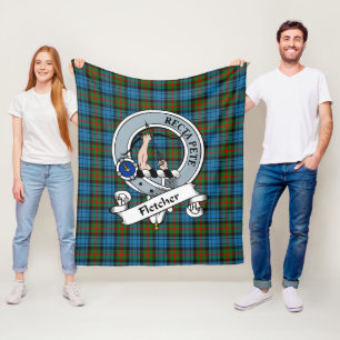 Manta Polar Fletcher de Dunan Clan Badge Tartan Plaid