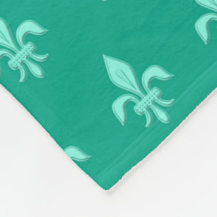 Manta Polar Fleur de Lis en Aqua claro en turquesa