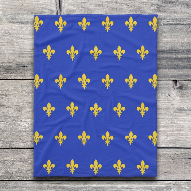 Manta Polar Fleur de Lis en Royal Blue Blanket (Fleur de Lis on Royal Blue Blanket)