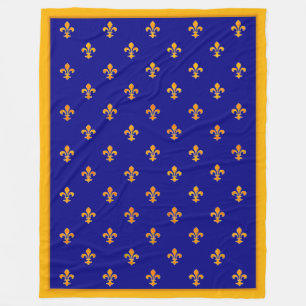 Manta Polar Fleurs de oro franceses en bandera azur