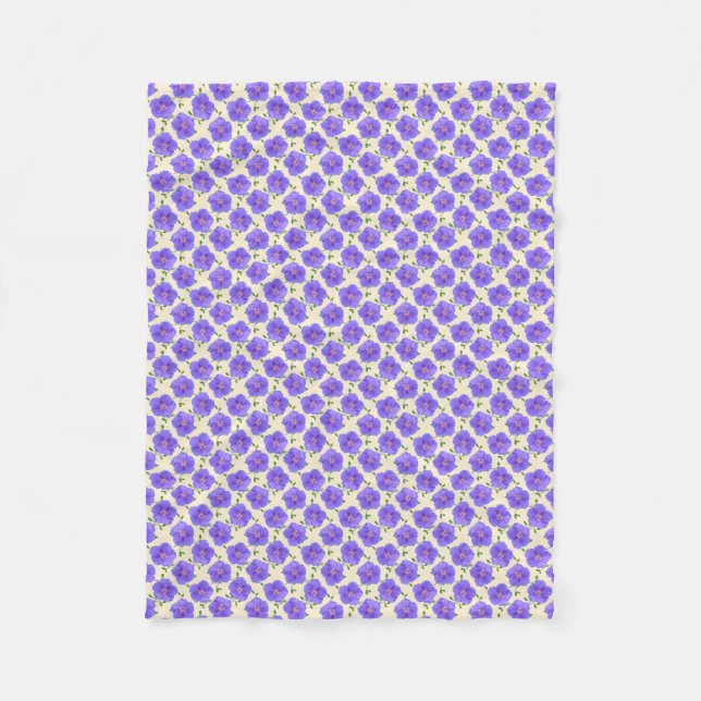Manta Polar Flor azul botánica del geranio (Anverso)