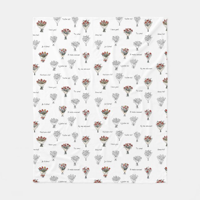 Manta Polar Flor Bouquet Fleece Blanket (Anverso)