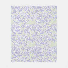 Manta Polar Flor de Agapanthus Lavanda Verde Salvia