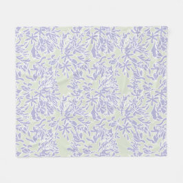 Manta Polar Flor de Agapanthus Lavanda Verde Salvia