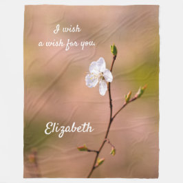 Manta Polar Flor de Apricot Japonesa