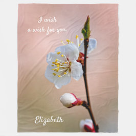 Manta Polar Flor de Apricot japonesa perfecta