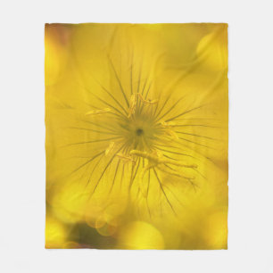 Manta Polar Flor de boquilla amarilla Fleece Blanket