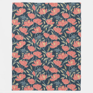 Manta Polar Flor de brisa coral