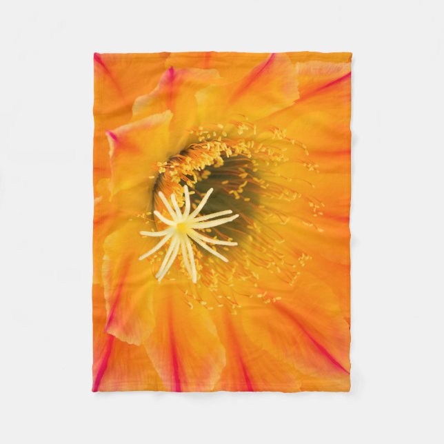 Manta Polar Flor de cactus amarilla (Anverso)
