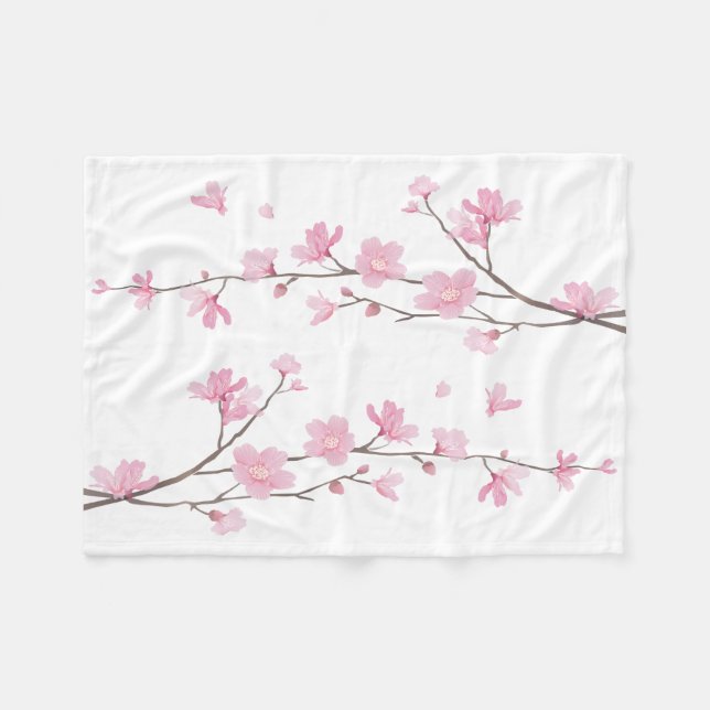 Manta Polar Flor de cerezo - fondo transparente (Frente (Horizontal))