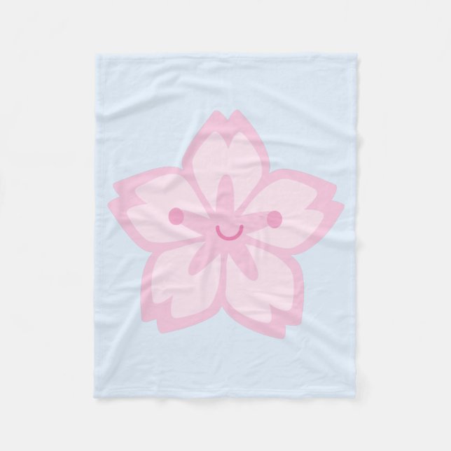 Manta Polar Flor de cerezo Kawaii Sakura (Anverso)