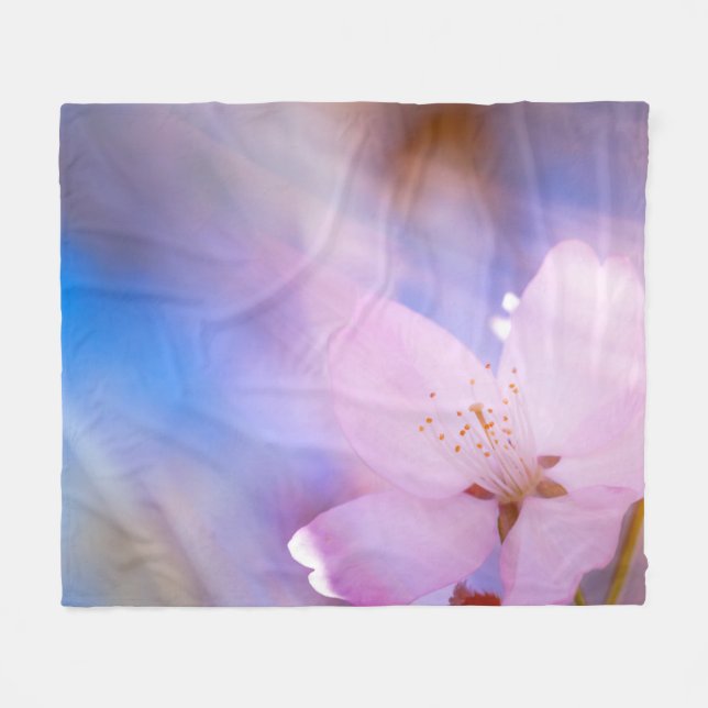 Manta Polar Flor de cerezo rosa (Frente (Horizontal))