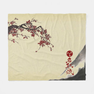 Manta Polar Flor de cerezo y montaña de Natori-ryu