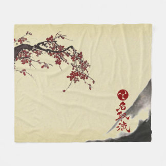 Manta Polar Flor de cerezo y montaña de Natori-ryu