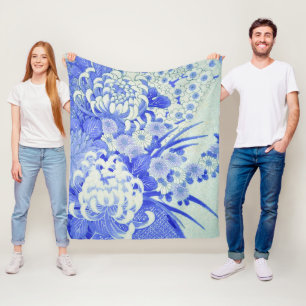 Manta Polar Flor de crisantemo, diseño japonés