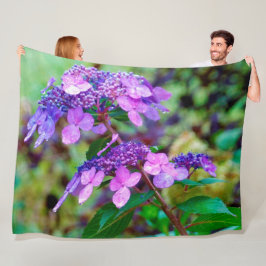 Manta Polar Flor de hidrangea morada y grita