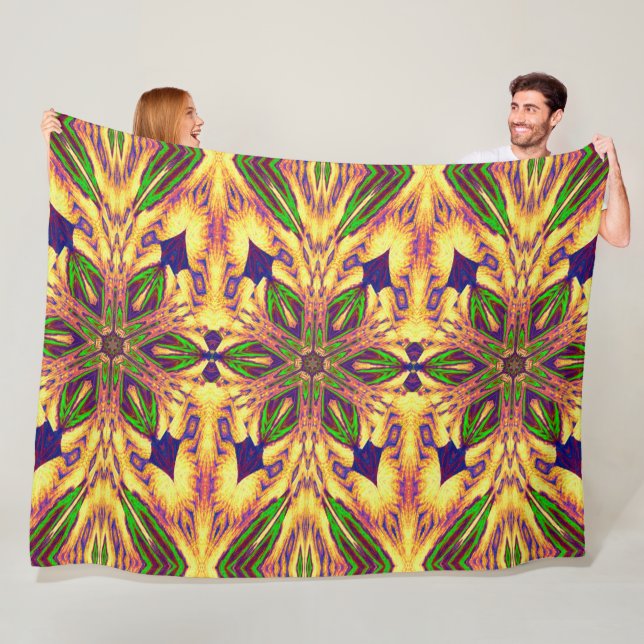 Manta Polar Flor De Jardín Bohemio En El Verano 2 Floral (In situ)