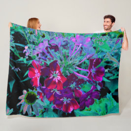 Manta Polar Flor de jardín rosada, púrpura y rosada