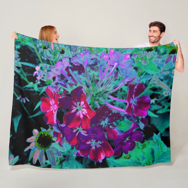 Manta Polar Flor de jardín rosada, púrpura y rosada (In situ)