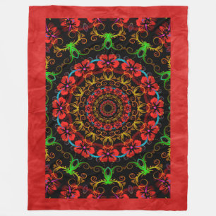 Manta Polar Flor de Kaleidoscope Hibiscus I + tu idea