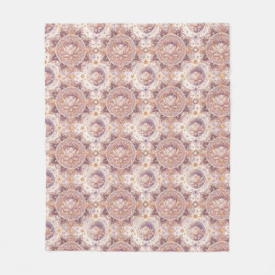 Manta Polar Flor de Loto Espiritual - Patrón de Mandala Floral