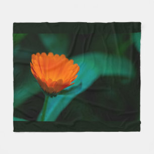 Manta Polar Flor de margarita naranja