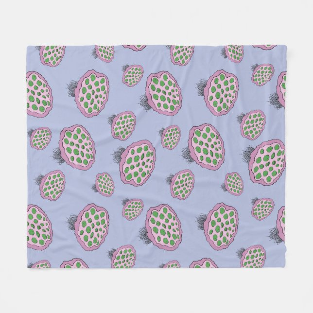 Manta Polar Flor de medusa alienígena rosa y verde (Frente (Horizontal))