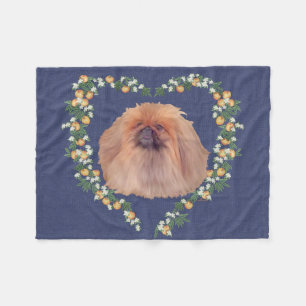 Manta Polar Flor de Naranja Pekinés