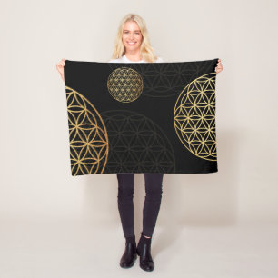 Manta Polar Flor de oro de la vida