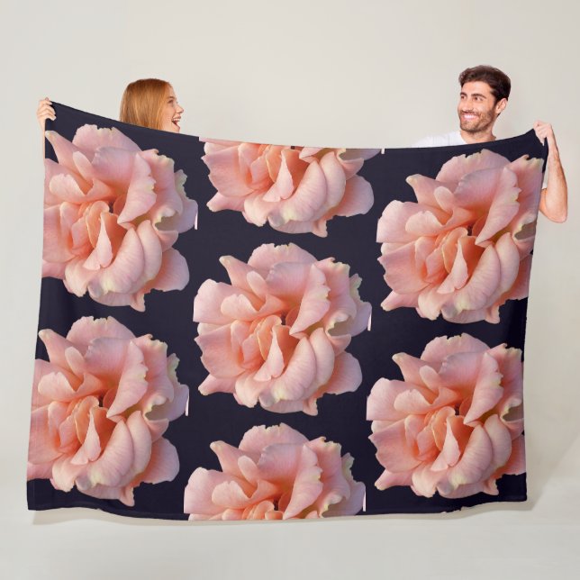 Manta Polar flor de rosa rosa en flor (In situ)