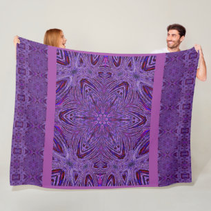 Manta Polar Flor de viaje púrpura psicodélica