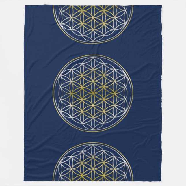 Manta Polar Flor de vida / Blume des Lebens - plata de oro (Anverso)