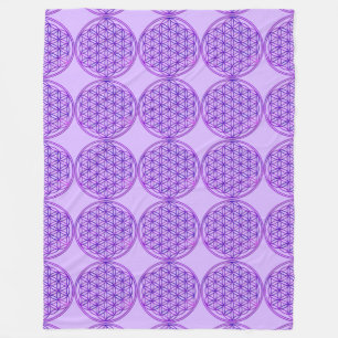 Manta Polar Flor de vida / Blume des Lebes - azul rosa