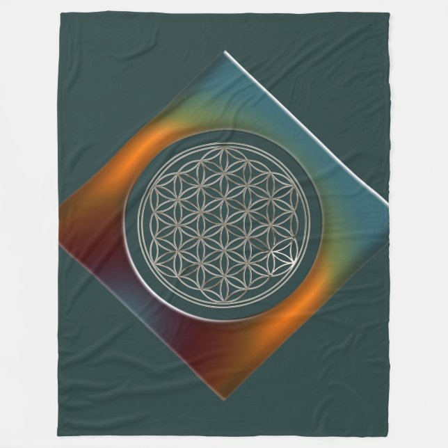 Manta Polar Flor de vida / Blume des Lebes - PLATA (Anverso)