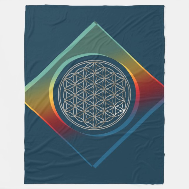 Manta Polar Flor de vida / Blume des Lebes - PLATA (Anverso)