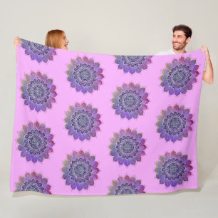 Manta Polar Flor De Vida - Espacio De Galaxia De Estilo Vintag