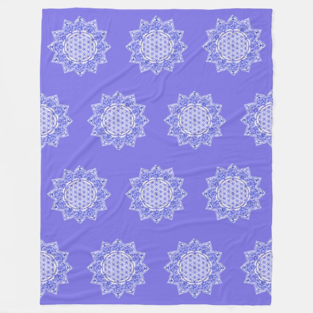 Manta Polar Flor de vida - India Mandala 5 (Anverso)