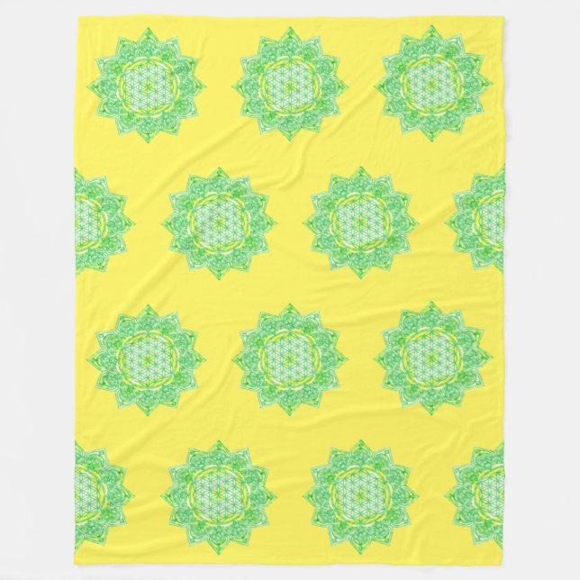 Manta Polar Flor de vida - India Mandala 6 (Anverso)