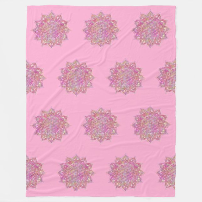 Manta Polar Flor de vida - India Mandala 7 (Anverso)