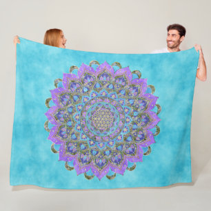 Manta Polar Flor De Vida - Mandala Estilo India 2
